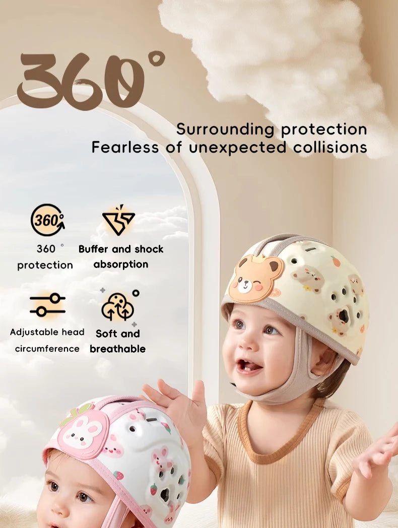 Chapeau de casque pour bébé, léger, Anti-Collision, Anti-chute, protection de marche rampante, chapeaux de protection de tête réglables pour nourrissons et enfants