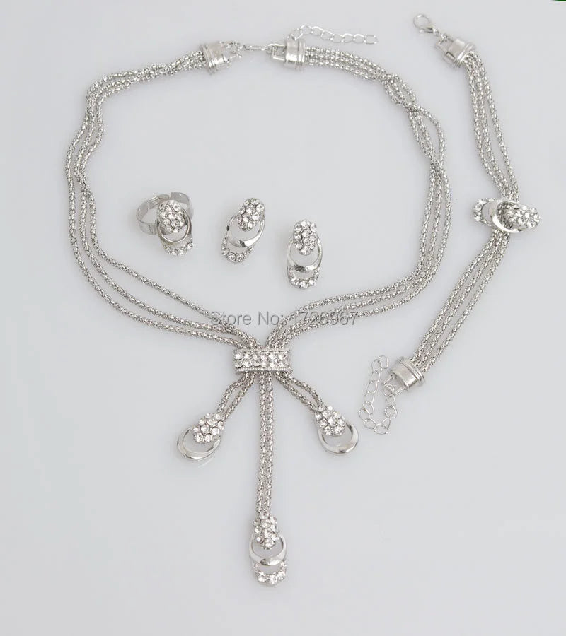 Ensemble de Bijoux en Forme de Carillon pour Femme, Bijoux en Or et Argent, Perles, Collier, Boucles d'Oreilles, Bracelet, Bagues, Livraison Gratuite, Dernière Mode