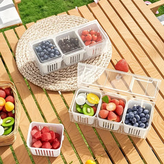 Boîtes de rangement pour réfrigérateur à 3 grilles, organisateur d'ail, oignon, poivre, fruits et légumes, bac à légumes, bac à légumes, conteneurs scellés de cuisine ﻿