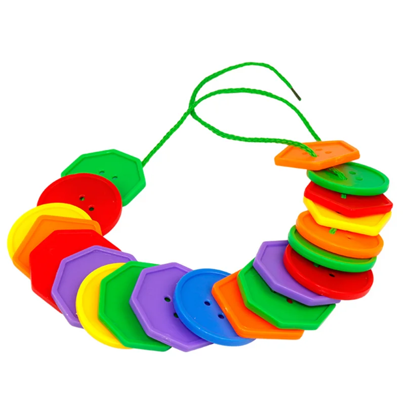 Jouets éducatifs Montessori pour enfants, 30 pièces, blocs géométriques d'apprentissage précoce, boutons de filetage, outils pédagogiques GYH