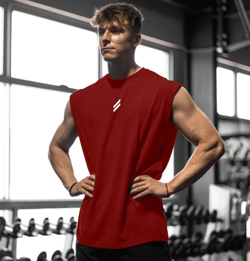 Camiseta deportiva sin mangas para hombre, chaleco de secado rápido, transpirable, ample, pour entraînement, Verano