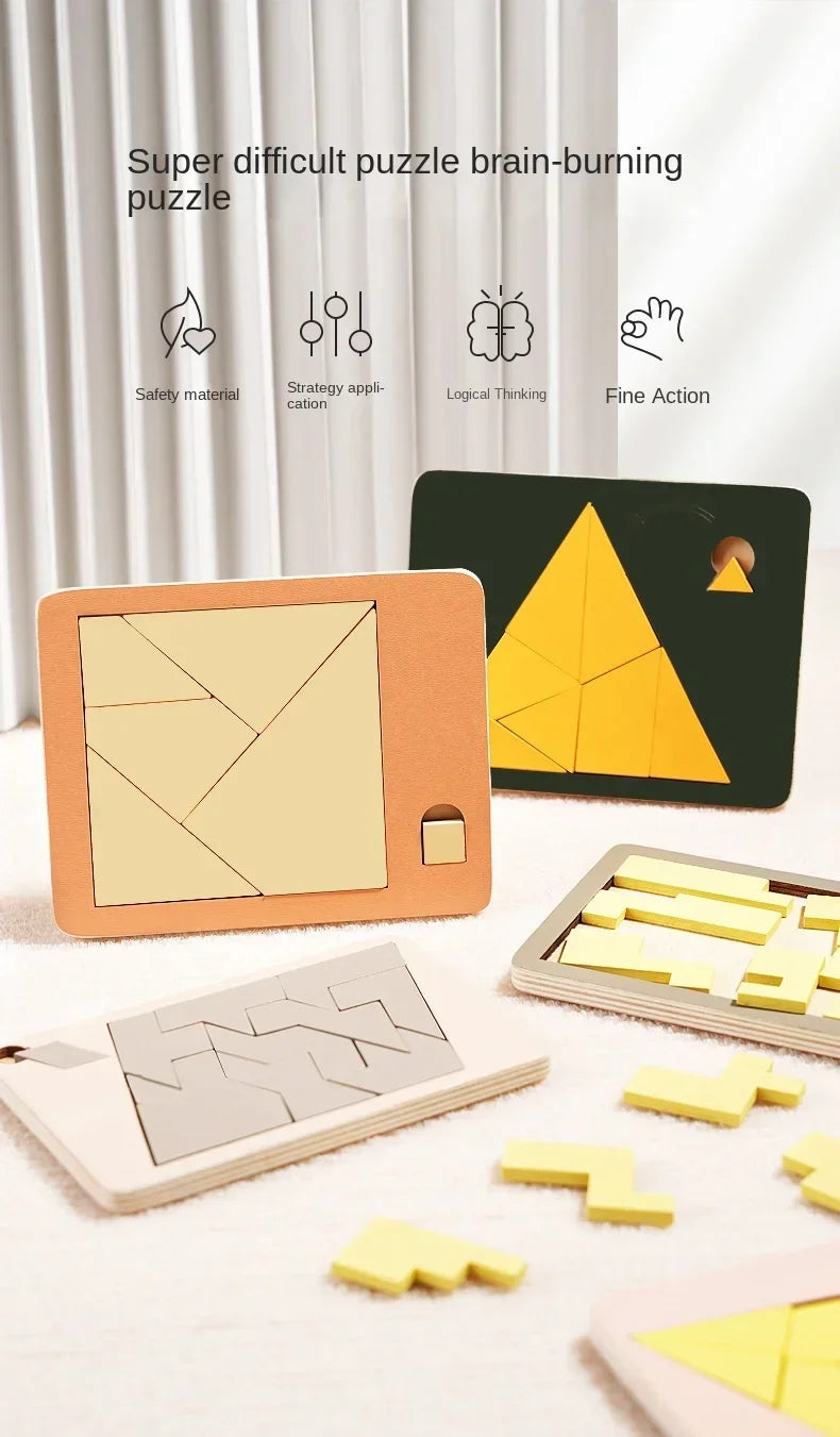 Puzzles géométriques en bois défi Impossible combustion du cerveau décompression qi esprit casse-tête pour adultes enfants