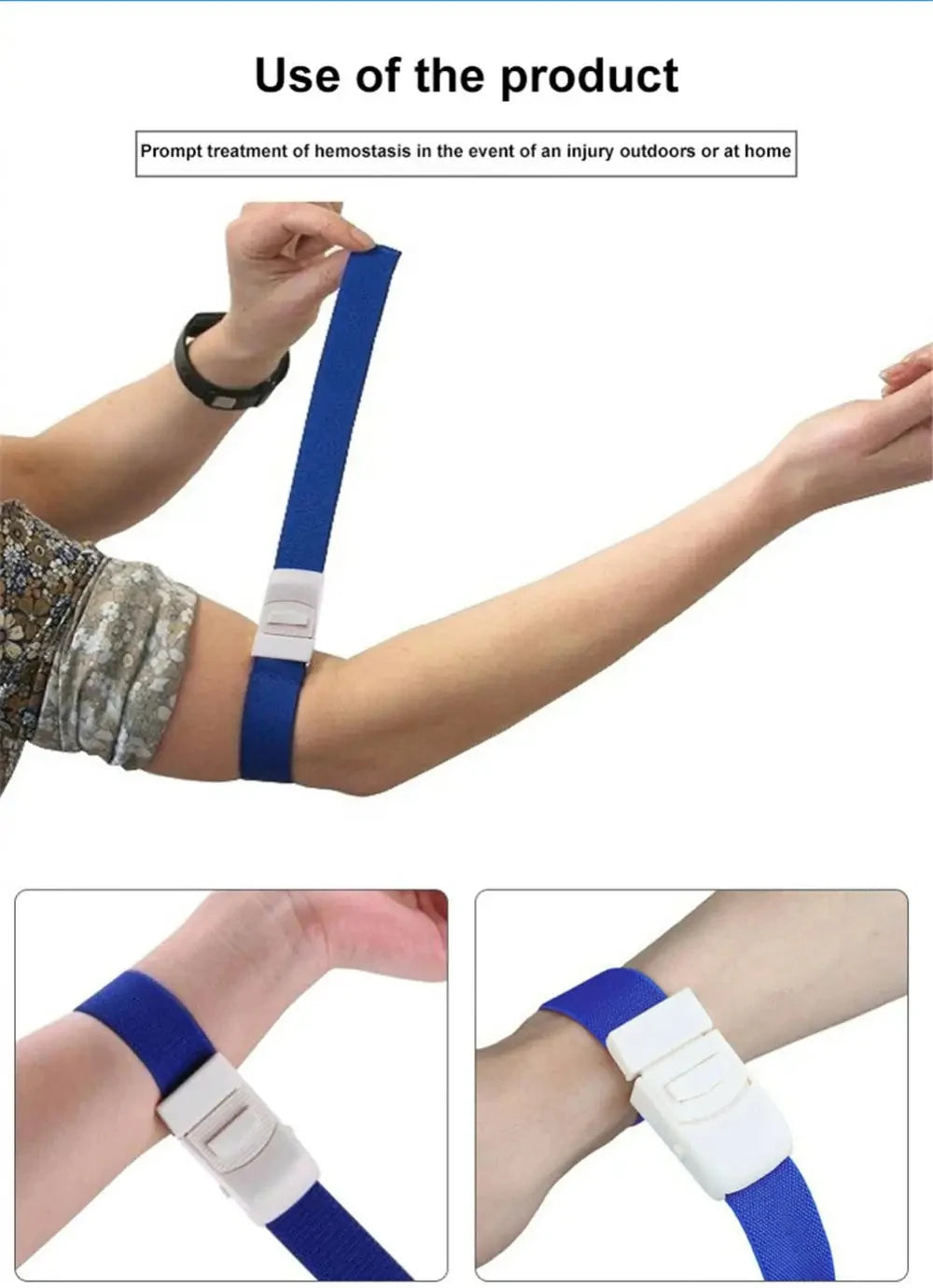 Garrot de verrouillage d'urgence pour soins infirmiers, kit de sauvetage médical, premiers soins, boucle de porte revoltée, kit de survie de camping en plein air