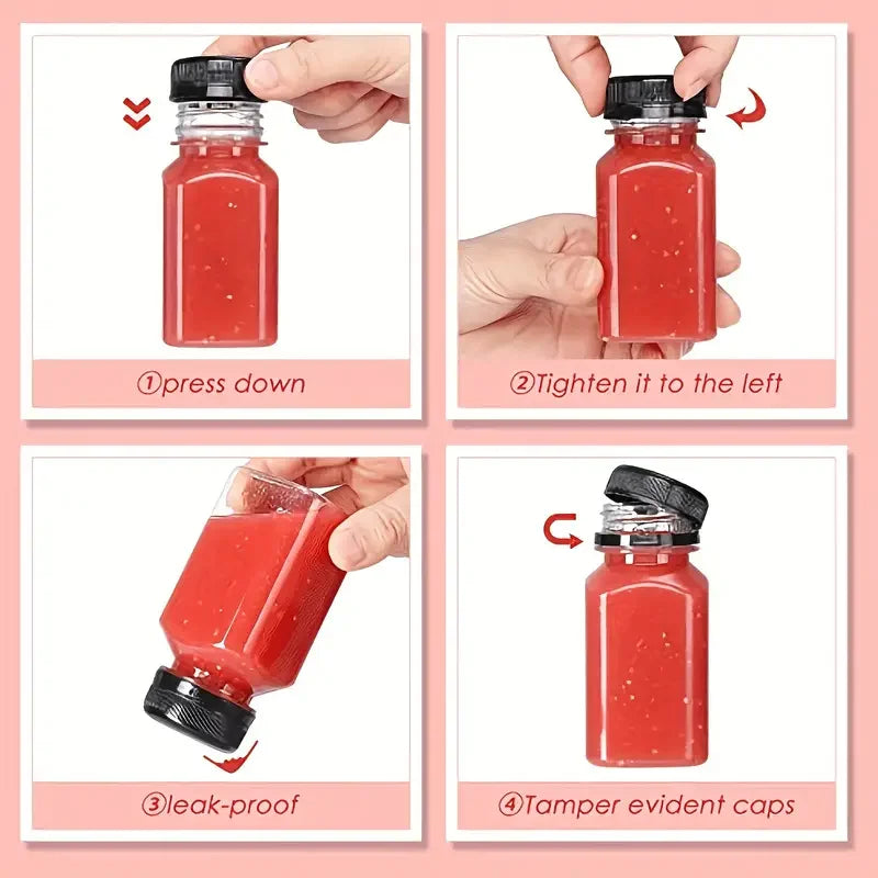 2 ou 6 jus en plastique réutilisables HI avec couvercle, 5 Oz, 8 Oz, 12 Oz, 16 oz, idéal pour la Smunvétérans wn ie, le lait, etc. -Facile à nettoyer et à compléter-Leak-Verde pour Bpa