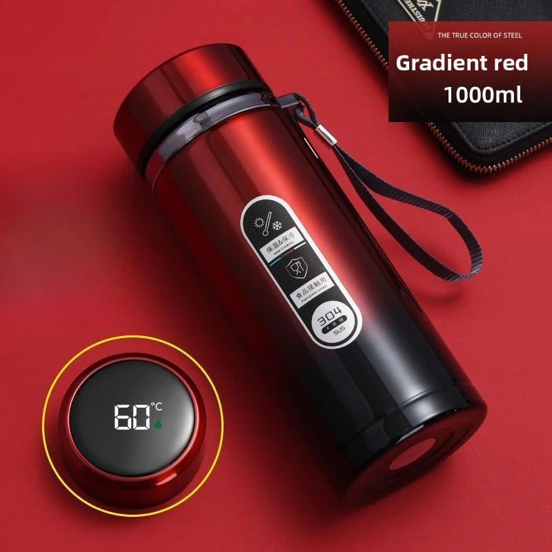1000ml Metal ThermosCup, Smart Temperature Display, Leak-Proof Stainless Steel Thermos Mug, Suitable for Home/Office/Outdoor Use