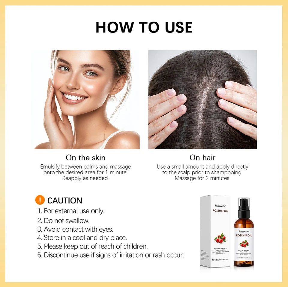 Huile de rose musquée biologique, huiles pour le visage, 30ml, soins pour la peau à absorption rapide, hydratant, huile pour le visage, Essence de graines de rose musquée biologique