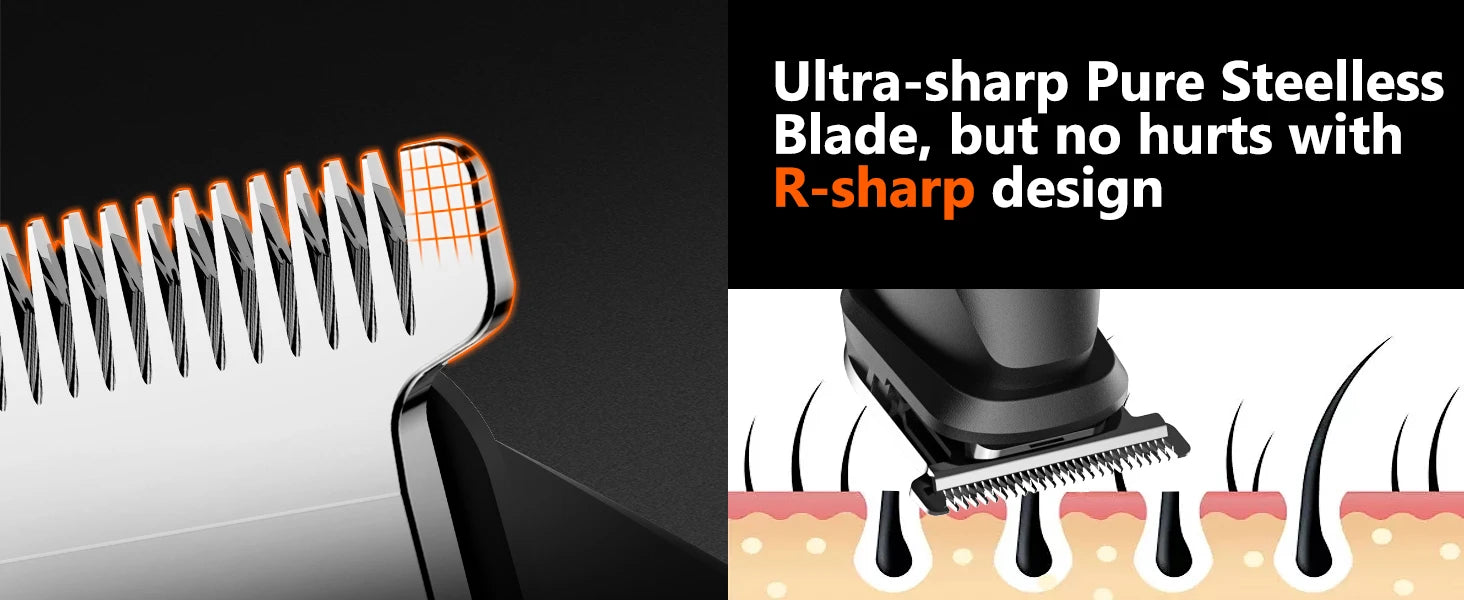 MAXGROOM Kit tondeuse à cheveux pour hommes rasoir pubien cheveux nez tondeuse à barbe électrique IPX6 étanche aine 4 en 1 rasoir pour homme