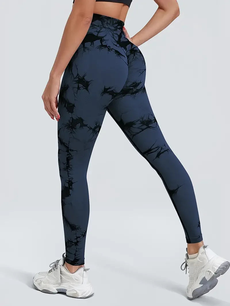 Pantalon de Yoga sans couture pour femmes, teinture par nouage, taille haute, doux et confortable, vêtements de sport, Leggings d'entraînement, collants