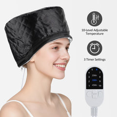 Bonnet chauffant SPA pour cheveux naturels noirs, masque capillaire à 10 niveaux, bonnet chauffant pour le traitement des cheveux, usage domestique