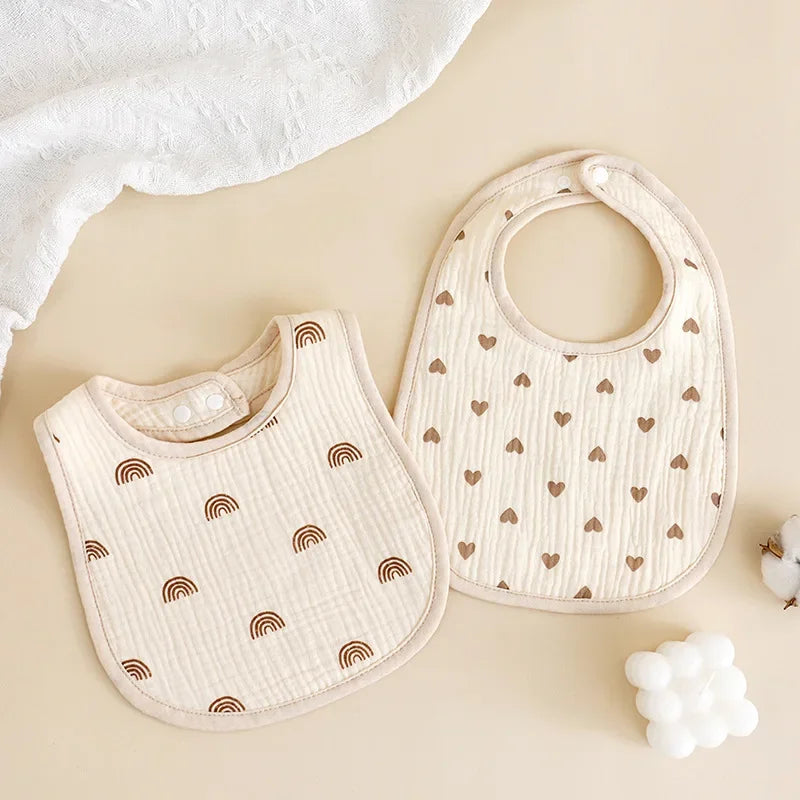 Bavoirs en gaze en forme de U pour bébé, 6 couches, serviette de salive en coton, tissus pour nouveau-né, écharpe Bandana pour garçon et fille, bavoir d'alimentation, nouvelle collection