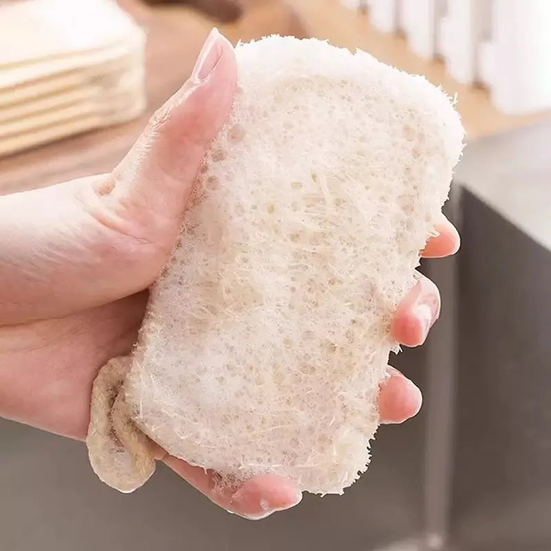 10 pièces/5 pièces/1 pièce-éponge loofah naturelle Double couche pour le nettoyage de la cuisine, biodégradable, adaptée au nettoyage de la cuisine