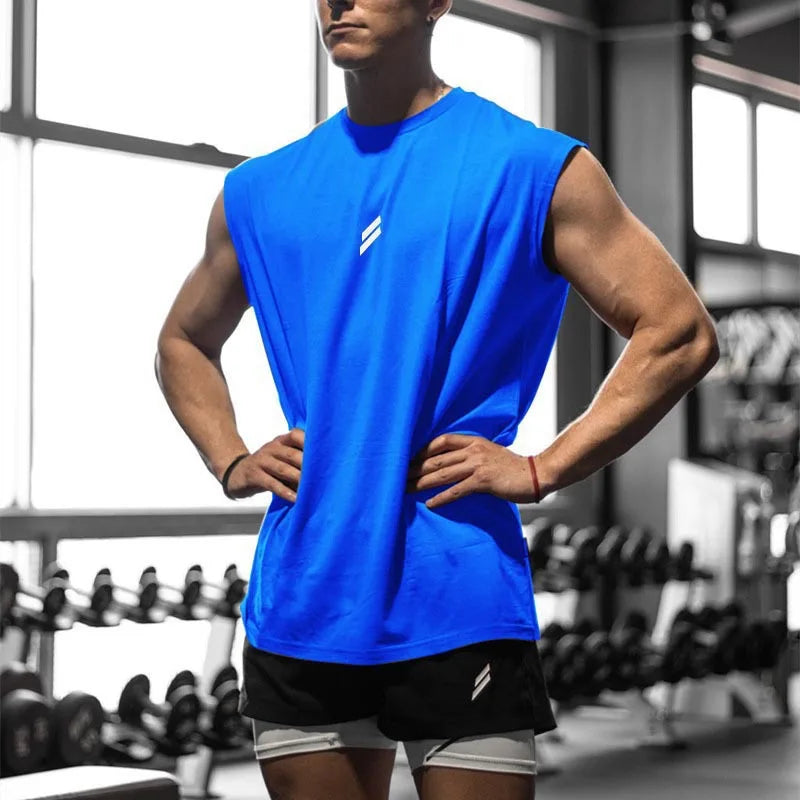 Camiseta deportiva sin mangas para hombre, chaleco de secado rápido, transpirable, ample, pour entraînement, Verano