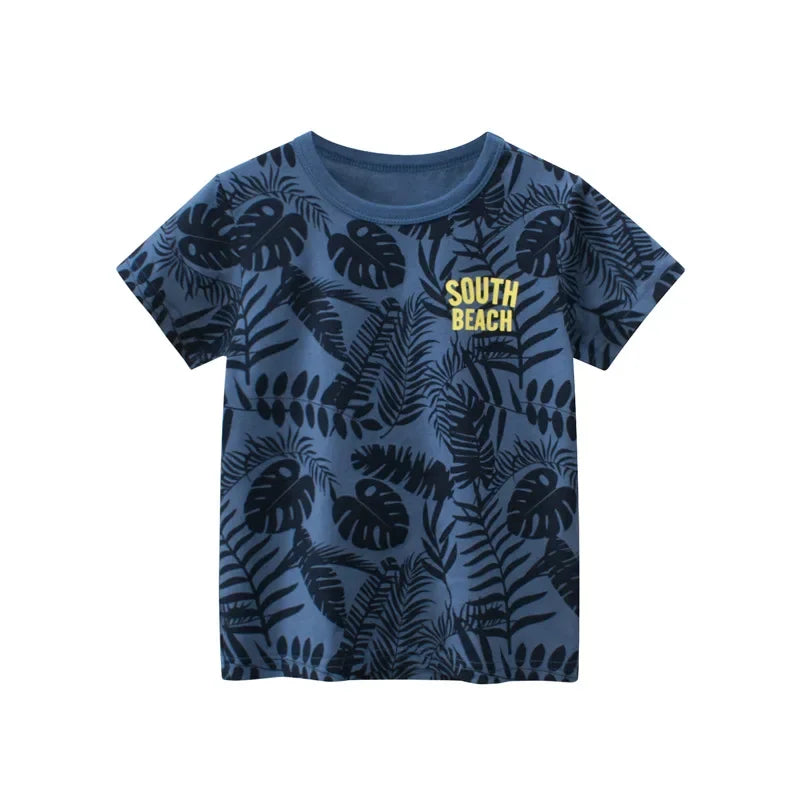 Vêtements d'été en coton pour bébés garçons et filles, t-shirt à manches courtes imprimé graffiti, haut pour enfants, tenue pour bébé, 2-8T