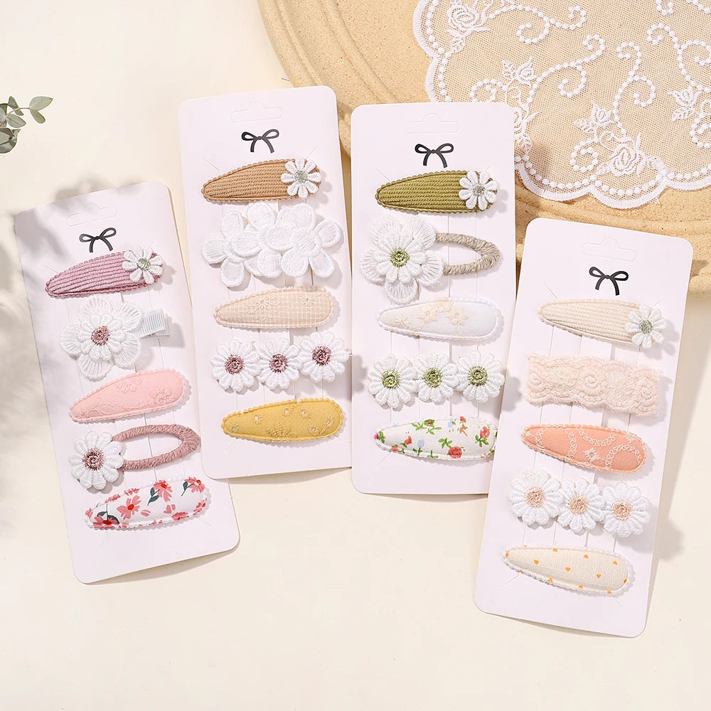 Enfants frais pince à cheveux ensemble fleur imprimé doux papillon épingles à cheveux enfants BB cheveux frange Clips Barrettes fille accessoires chapeaux
