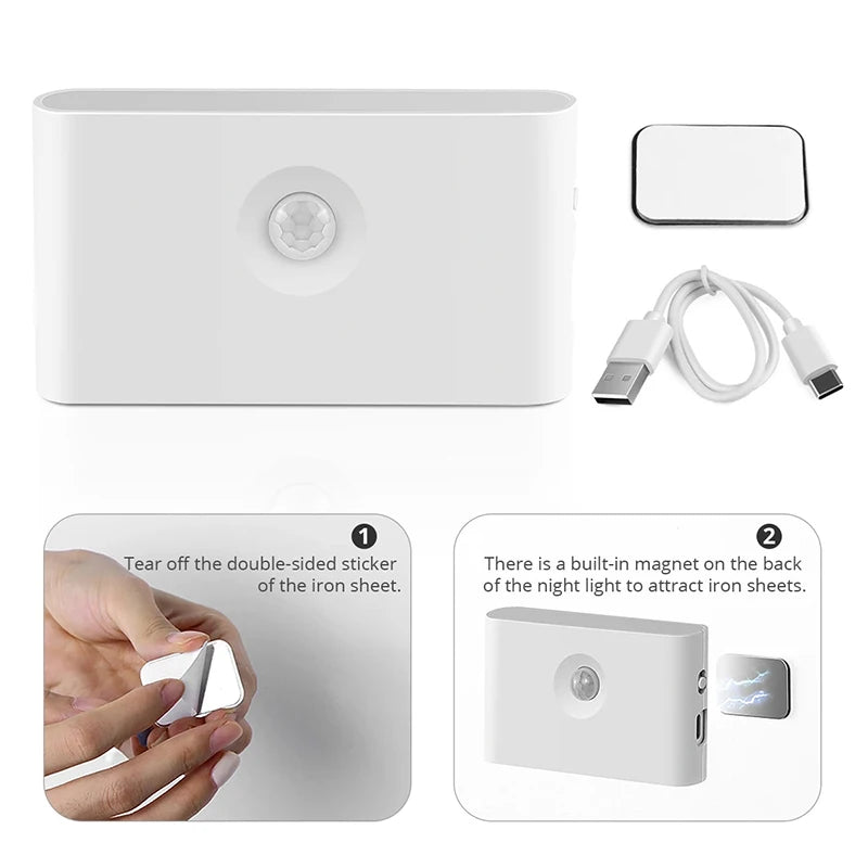 Veilleuses LED à détecteur de mouvement intelligent, Protection des yeux, lampe de chevet, éclairage d'armoire pour chambre à coucher, salle de bain, couloir, Camping