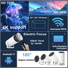 2025new DITONG HY300 pro nouveau projecteur HD 4K portable Android LED vidéo Home cinéma cinéma mini projecteur film HY300plus