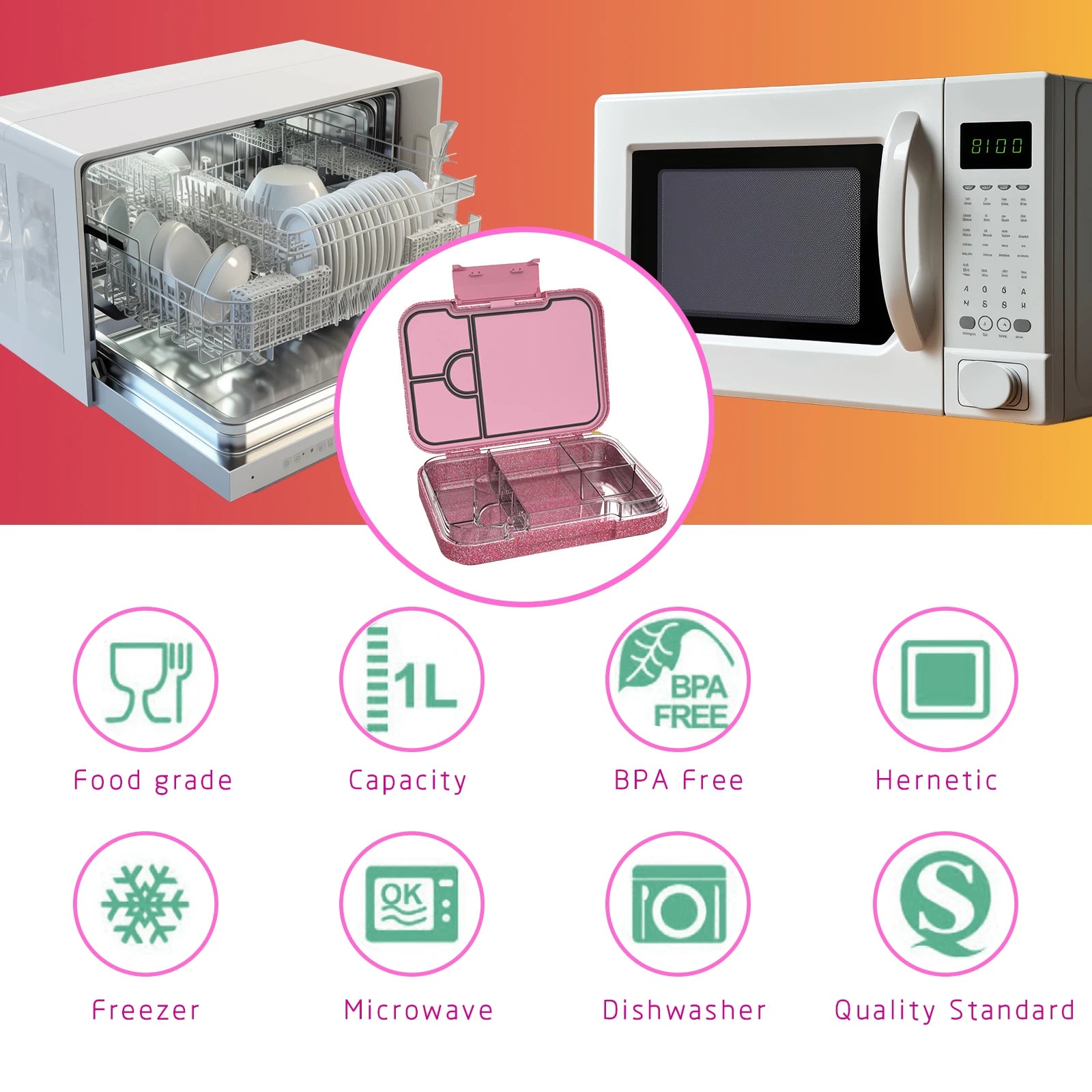 Boîte à Bento pour enfants, boîte à déjeuner pour enfants, boîte à déjeuner à Bento pour enfants, boîte à déjeuner pour tout-petits pour garderie, conteneurs de boîte à déjeuner pour enfants pour l'école