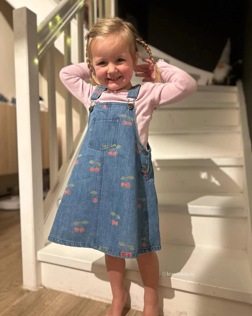 Robe imprimée mignonne pour filles, ensemble de vêtements pour tout-petits, veste à bretelles en jean, robes à enfiler en denim pour enfants, pantalons en jean combiné, marque KS, 2024