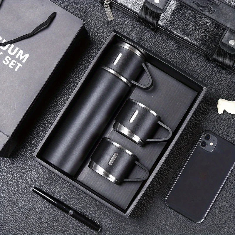 Bouteille Thermos personnalisée avec texte gravé au Laser, 500ml/17oz, avec isolation d'oreille de levage, bouteille d'eau à couvercle élastique en acier inoxydable