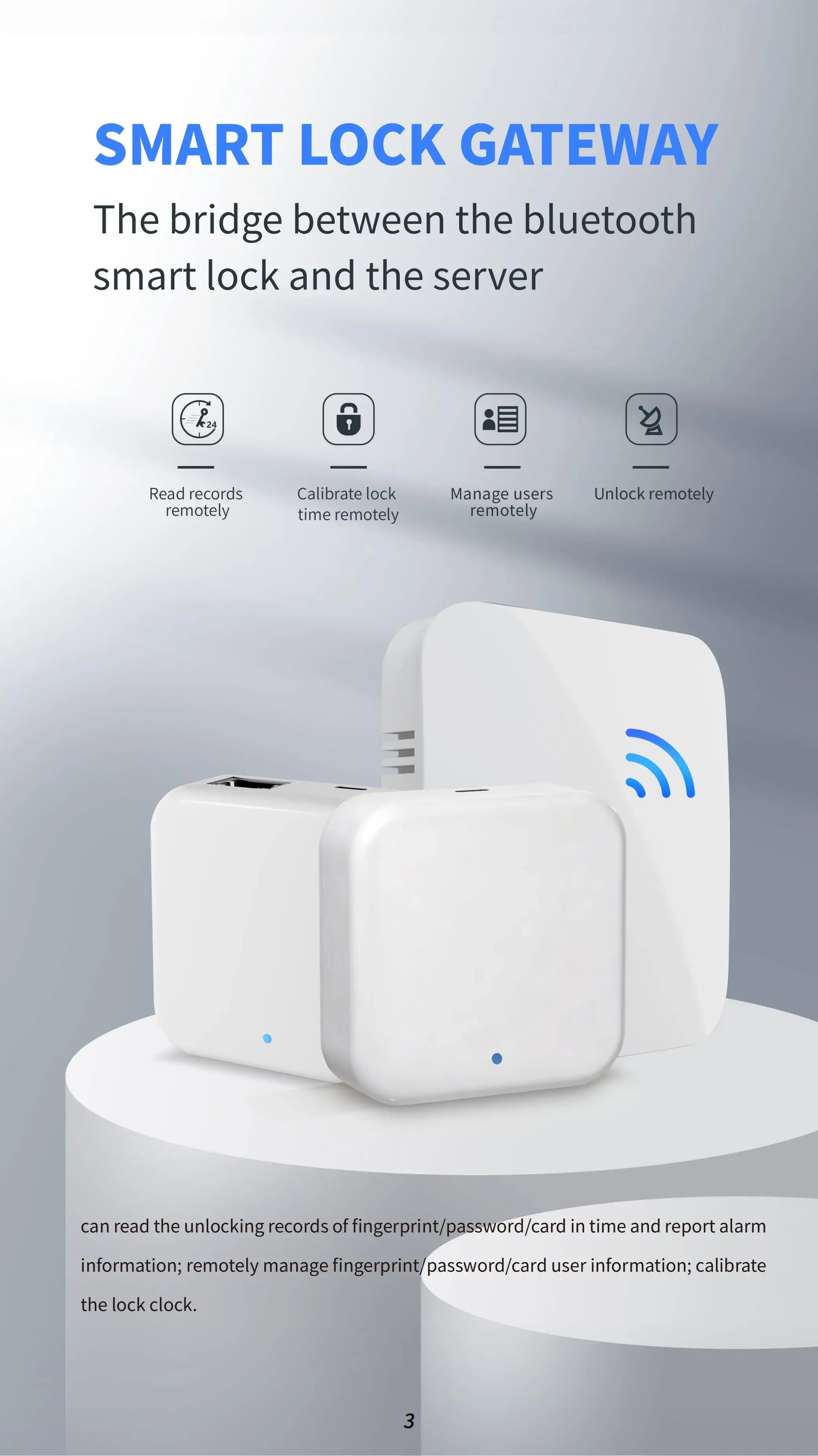 TTLOCK passerelle G2 G3 G3P G4 Bluetooth vers Wifi passerelle Hub WIFI/RJ45/POE/4G TLE pour serrure de porte de maison intelligente Ttlock App contrôle de téléphone