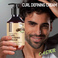 Crème bouclée à l'huile de ricin pour hommes, 100ML, avec romarin et menthe poivrée pour contrôler le bouclage