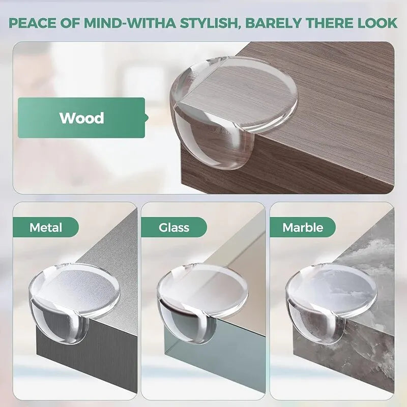 Self-adhesive transparent table corner protectors, anti-collision furniture corner protectors, child safety tools (5 pieces)