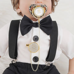 Sucette bébé Bling léopard or attache-sucette 24 nom lettre initiale sans BPA Silicone infantile mamelon factice sucette Chupete