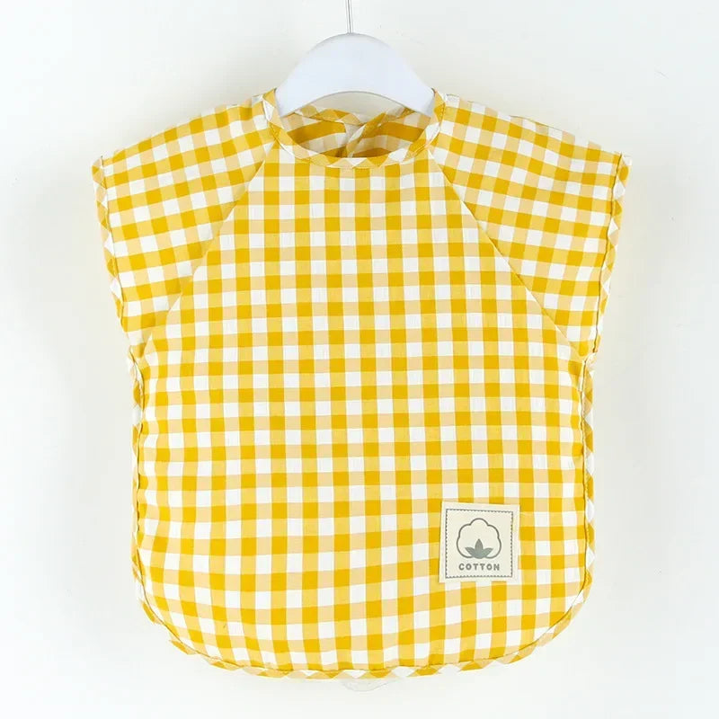 Bavoir mangeant pour bébé, tablier imperméable sans manches, salopette alimentaire, peinture en argile faite à la main, vêtements de travail pour filles et garçons, tissus à roter