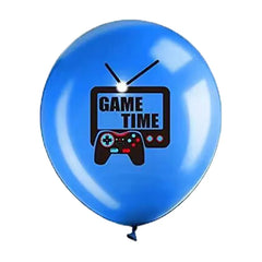 Video game themed latex balloons, level balloon for gamers, blue game controller, birthday party, children's party favors, Happy Boys