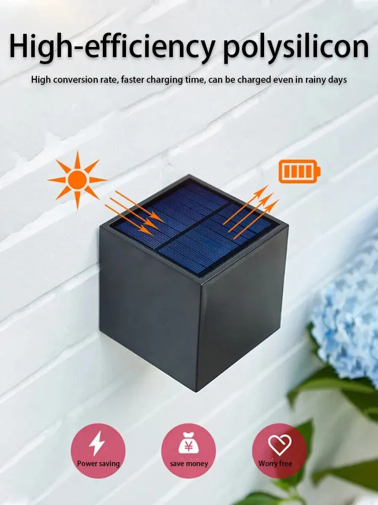 Applique Murale Solaire à LED avec Capteur de Soleil, Imperméable Conforme à la Norme IP65, Luminaire Décoratif d'Extérieur, Idéal pour un Jardin, une Cour, un délégations ou une Clôture