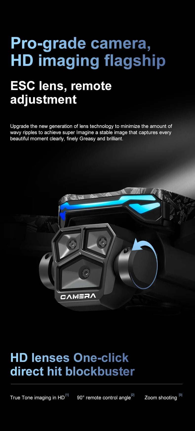 Nouveau Drone D13 4K professionnel trois caméras HD avec grand écran 5G WIFI FPV Dron flux optique sans brosse vol stationnaire pliable quadrirotor