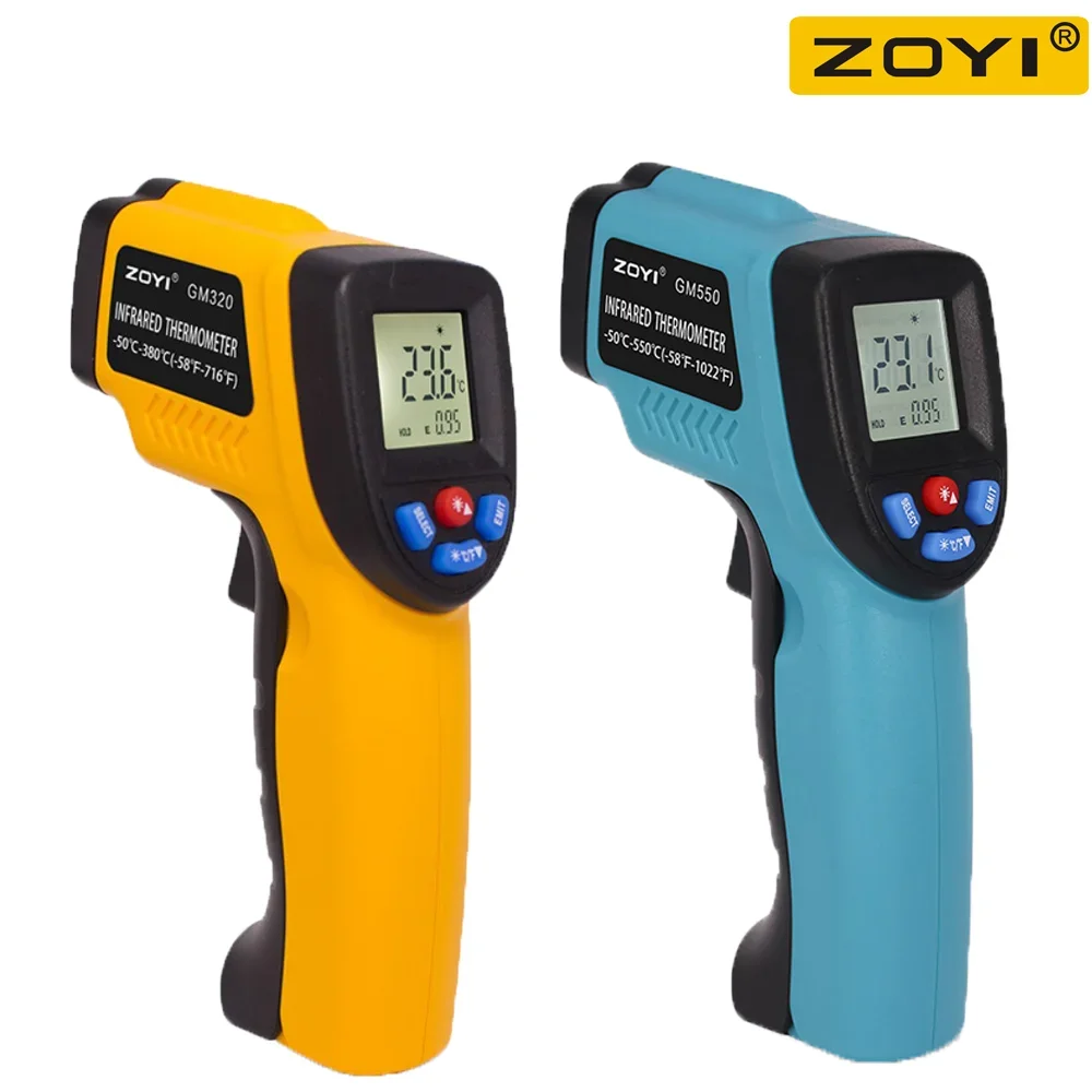 Thermomètre infrarouge, pistolet de température portable pour la cuisson, four à pizza, grill et moteur - Lecteur de température de surface laser