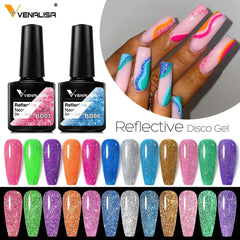Venalisa vernis à ongles Gel à paillettes réfléchissantes couleur néon couverture complète Pigment Nail Art manucure tremper l'émail vernis Gel UV