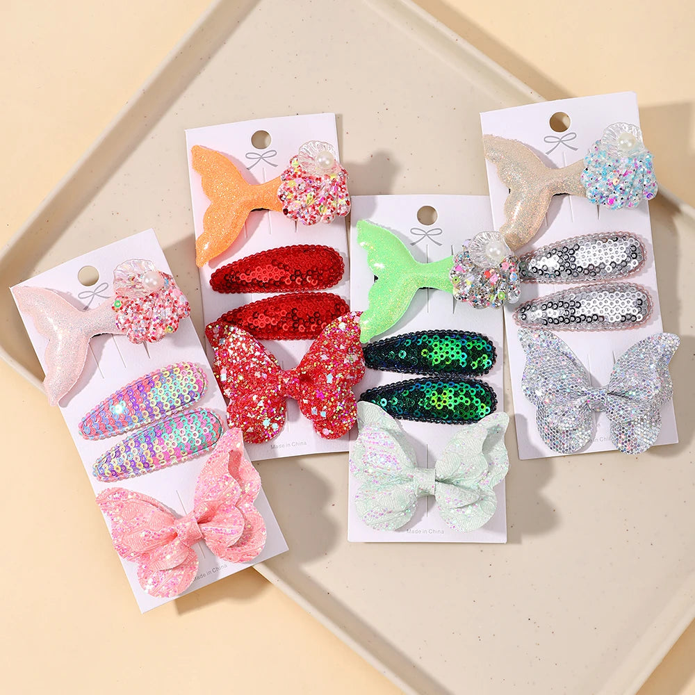 Enfants frais pince à cheveux ensemble fleur imprimé doux papillon épingles à cheveux enfants BB cheveux frange Clips Barrettes fille accessoires chapeaux