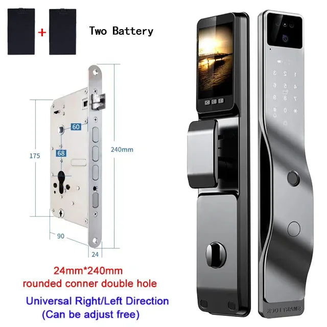 Tuya App serrure intelligente maison antivol porte serrure d'empreintes digitales avec caméra mot de passe serrure grande serrure de porte