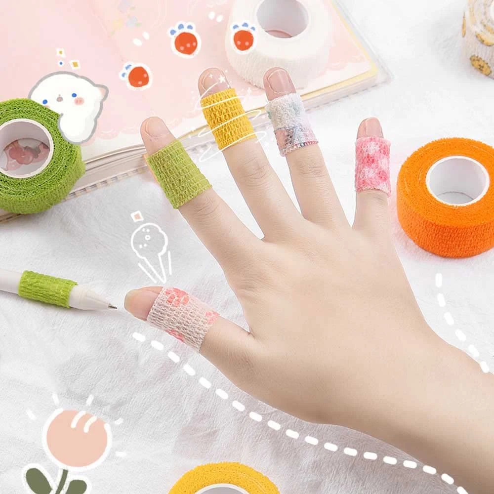 5-piece set self-adhesive elastic bandage, first aid wrap, sprain, cohesive elastic bandage, sports injury, finger bandage, adhesive wrap
