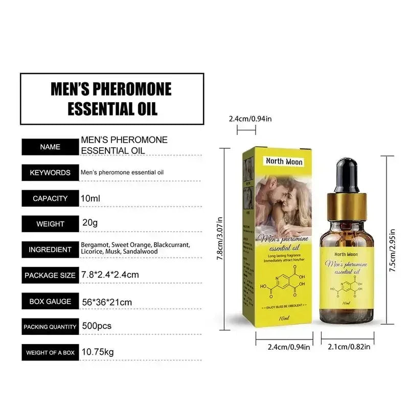 Huile essentielle de phéromone pour hommes, 10ml, longue durée, parfum naturel rafraîchissant pour le corps, attire les femmes dans les parfums, nouveau