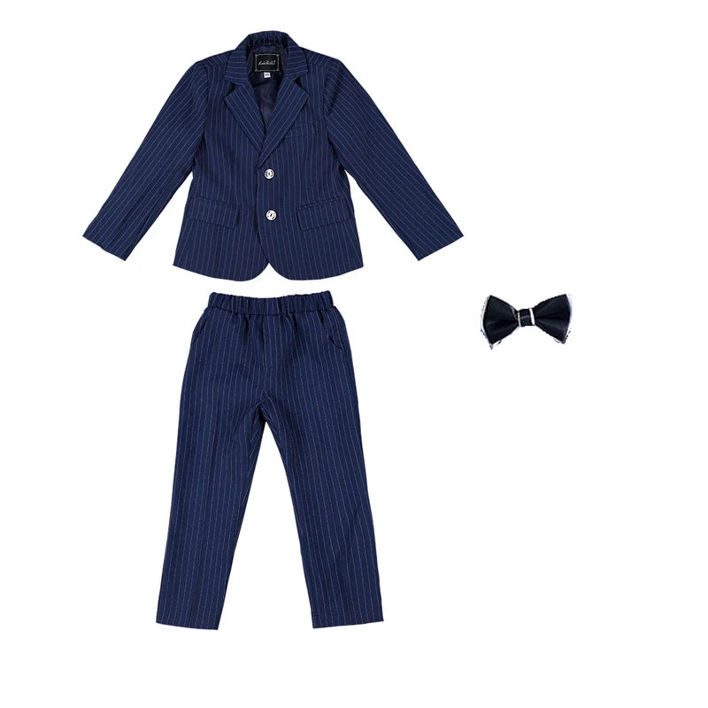 Children's Wedding Show Suit, Formal Suit, Blazer, Jacket, Pants, Bow Tie, 3 Pieces