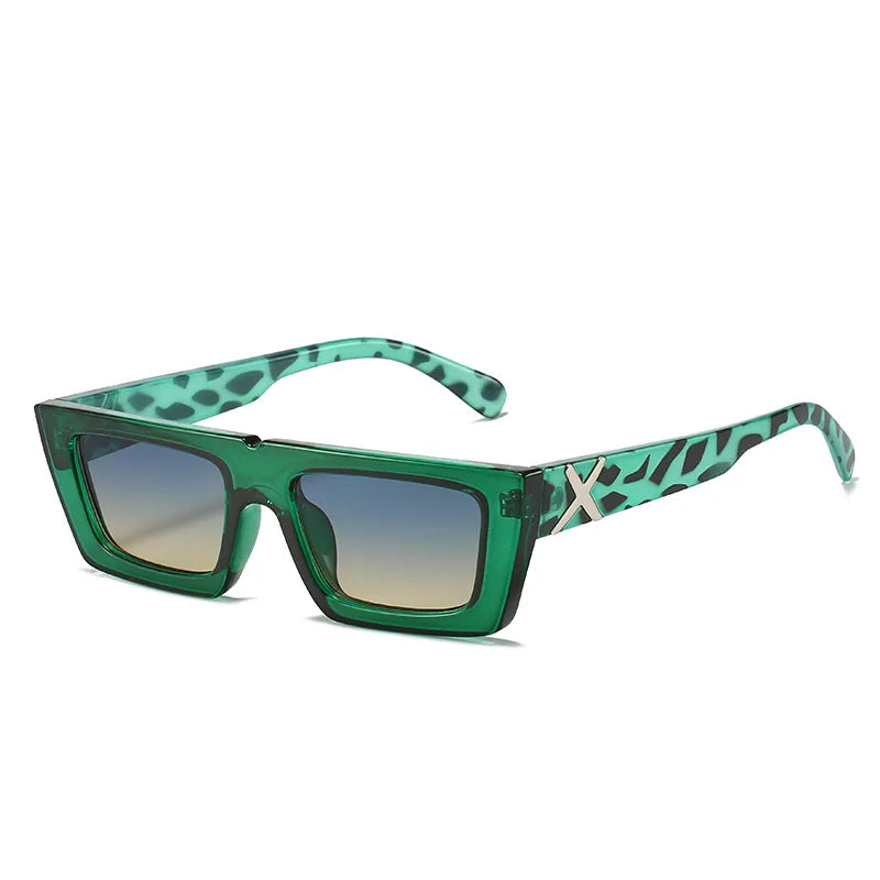 Lunettes de soleil à spoage X, petit cadre carré, temples personnalisés, accessoires streetwear quotidiens pour femmes, protection UV pour hommes, conduite