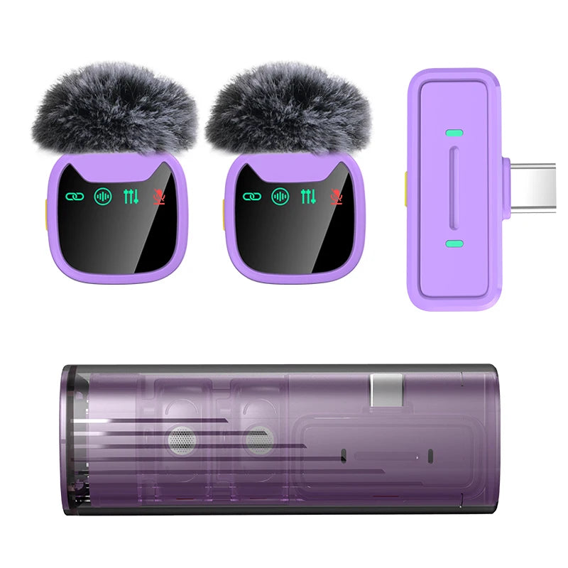 Mini Microphone sans fil professionnel avec étui de chargement de tiroir pour iPhone Android double Microphone Lavalier pour l'enregistrement vidéo