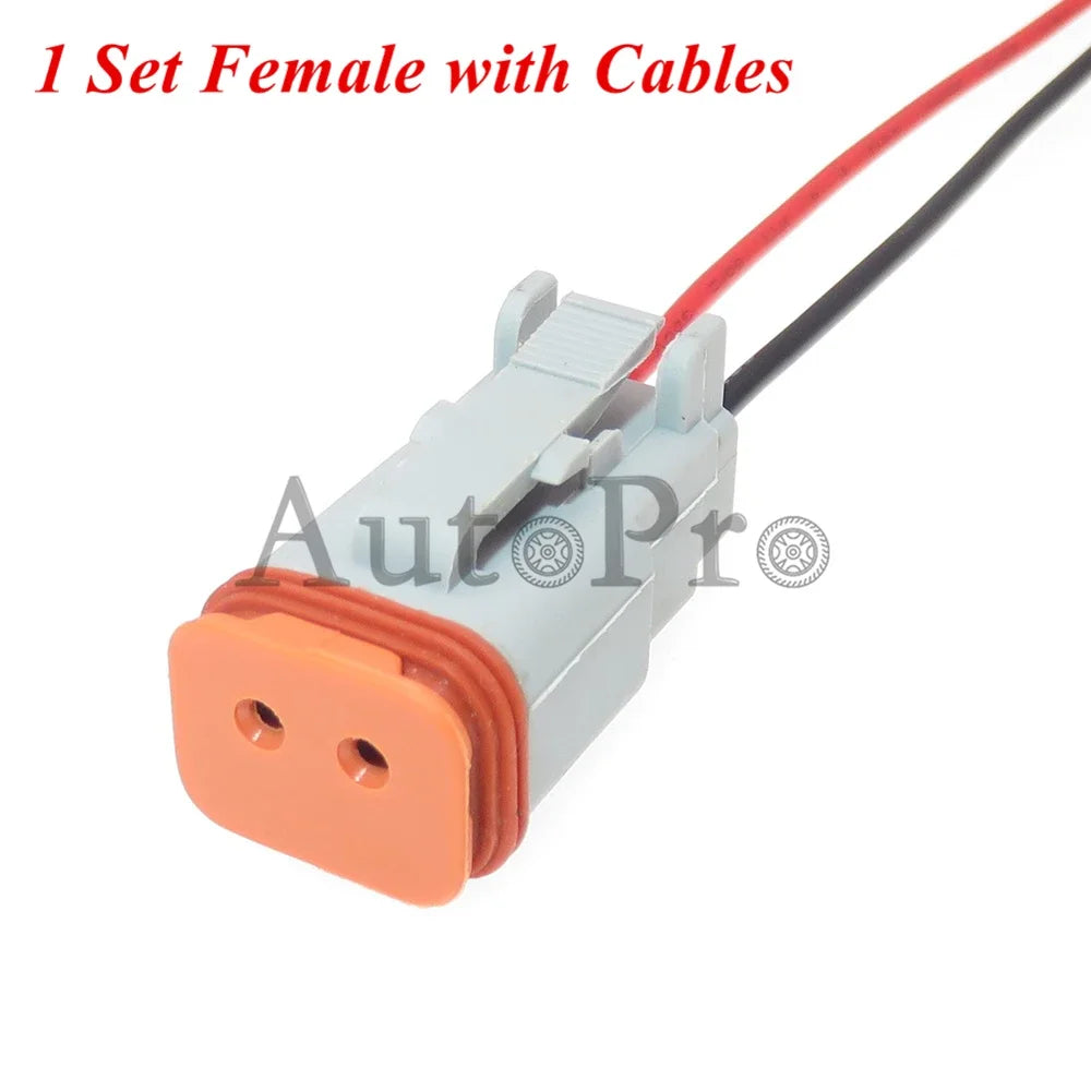 1 ensemble 2 trous Auto pièces AT06-2S AT04-2P DT04-2P DT06-2S AC assemblage voiture étanche câblage connecteur Auto étanche prise