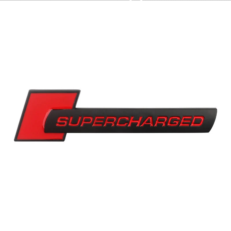 Autocollant de Badge d'emblème suralimenté en métal 3d, autocollant de voiture pour Q7 S Line A6 C6 A8 D4 S4 B8 S6 C5 V6, accessoires de Logo suralimentés
