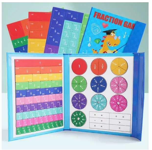 Jouets éducatifs pour enfants, disque de fraction magnétique Kawaii, jouets éducatifs d'apprentissage arithmétique cognitif assisté