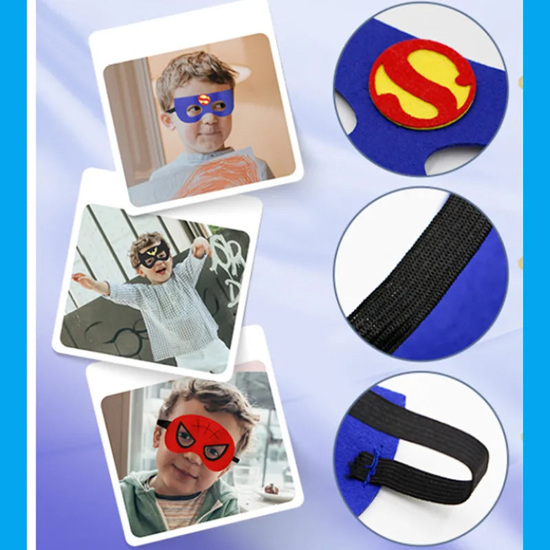Capes de super-héros pour enfants de 3 à 10 ans, cadeaux pour garçons, Costumes habillés de dessin animé, fournitures de fête, cadeaux de pâques