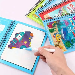 1 livre + 1 stylo livre de coloriage réutilisable livre de peinture à l'eau éducation précoce sensorielle Puzzle dessin jouets