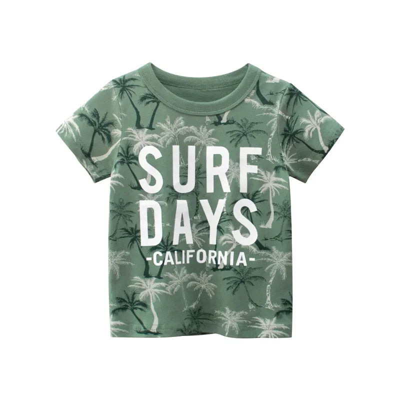 Vêtements d'été en coton pour bébés garçons et filles, t-shirt à manches courtes imprimé graffiti, haut pour enfants, tenue pour bébé, 2-8T