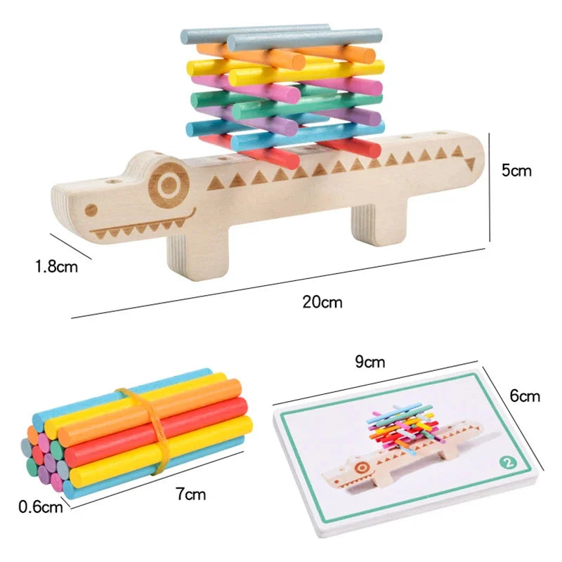 Jouets sensoriels Montessori assortis aux couleurs, bâton d'équilibre en bois, jeu d'entraînement fin, jouet Puzzle pour garçons et filles, cadeau d'anniversaire et de noël