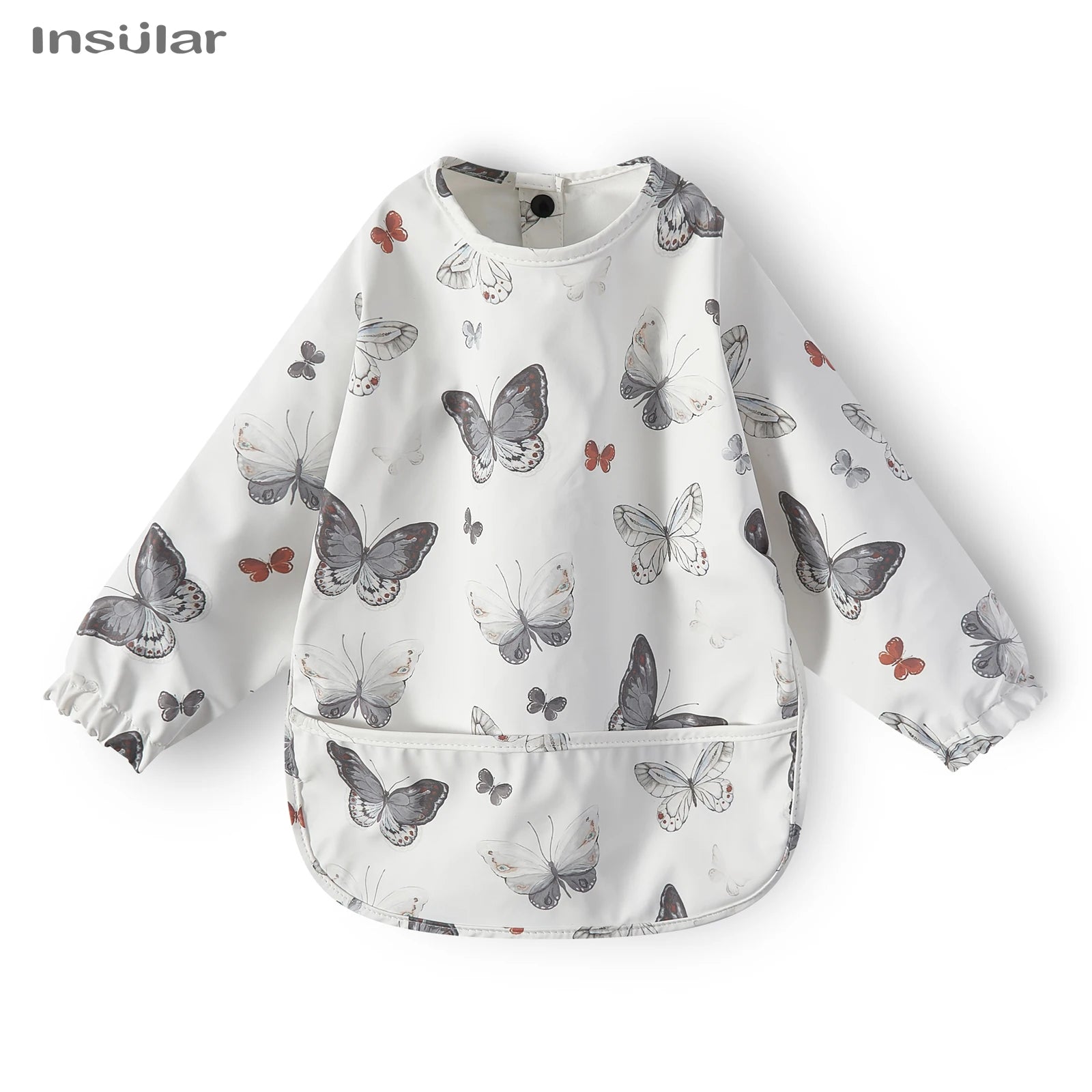 Nouveau bavoir bébé avec poche pour accessoires d'alimentation bavoirs pour enfants imperméable à manches longues bavoirs tabliers à manches longues