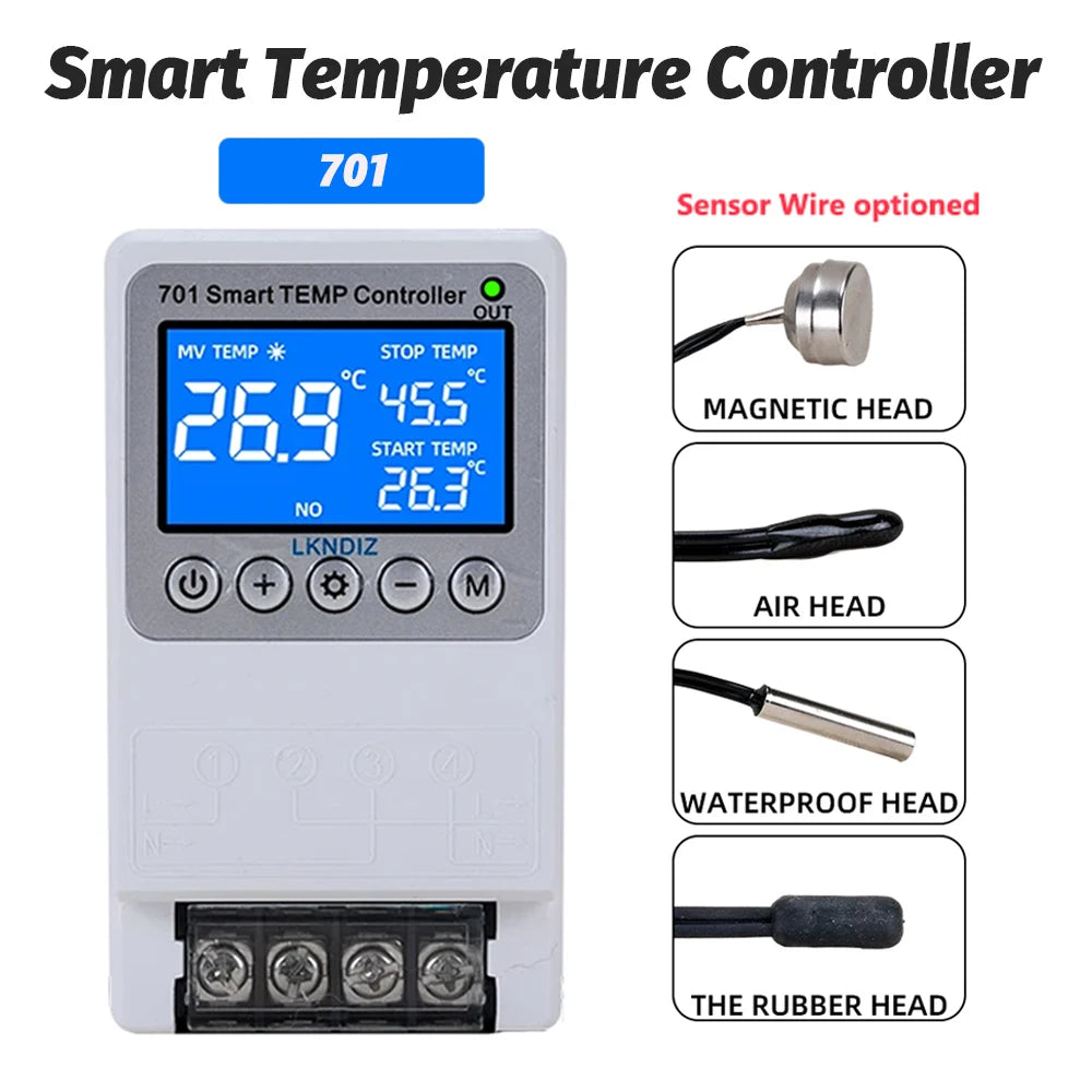 Contrôleur WIFI intelligent de température, Thermostat Constant, interrupteur de contrôle de synchronisation, contrôle du Cycle, Option de tête de capteur Multiple