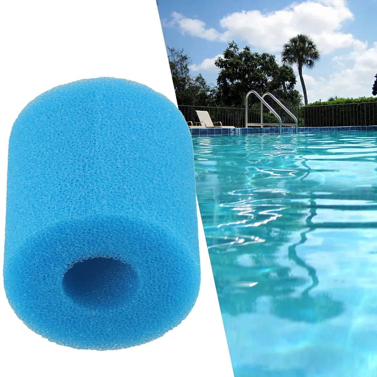 Éponge filtrante de piscine en Bio mousse réutilisable, longue durée, facile à nettoyer, universelle pour le Type I/II/VI/D, 1 pièce